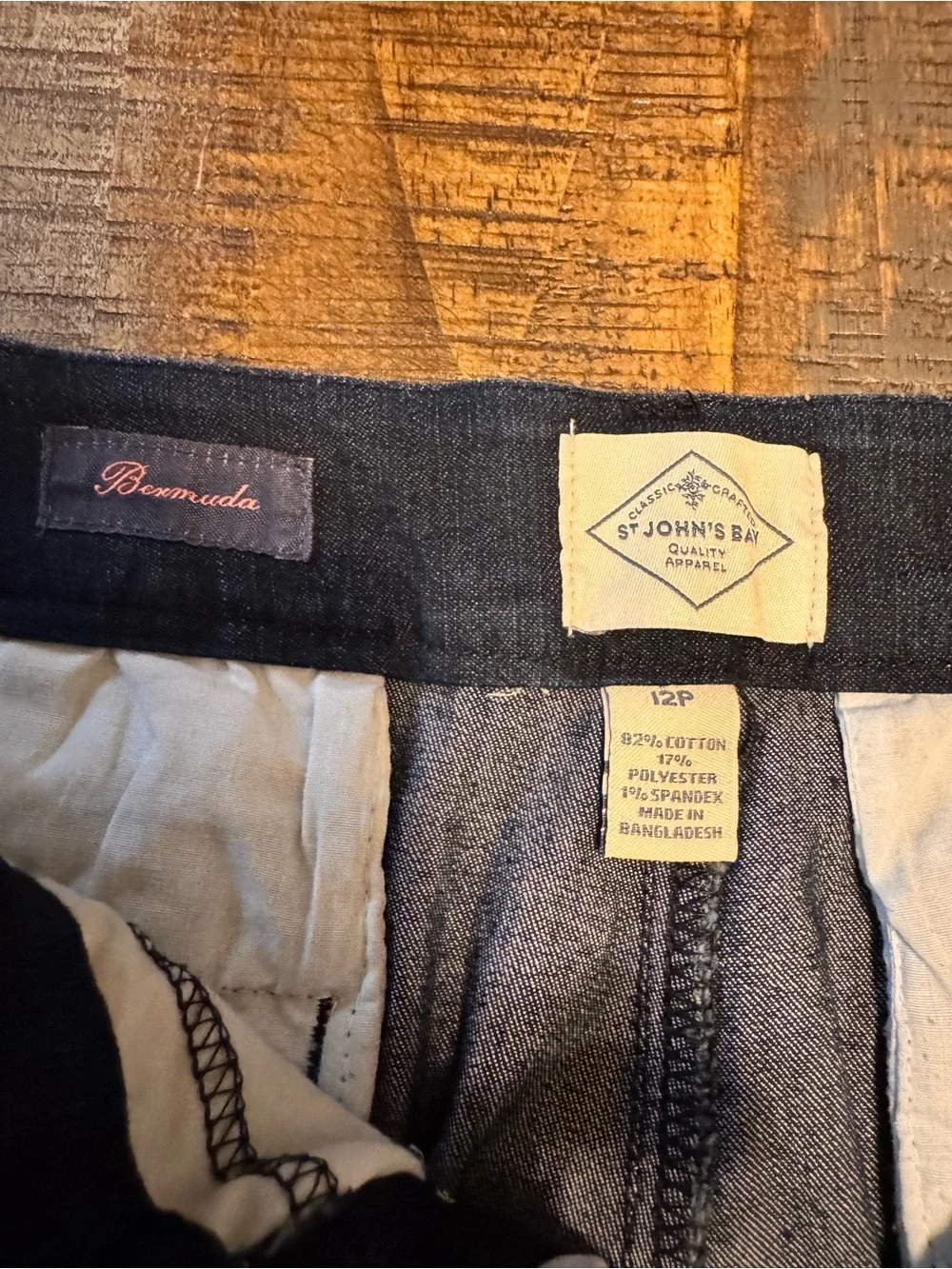 Dark Denim Blue Bermuda Shorts Size 12 Petite St John’s Bay Brand